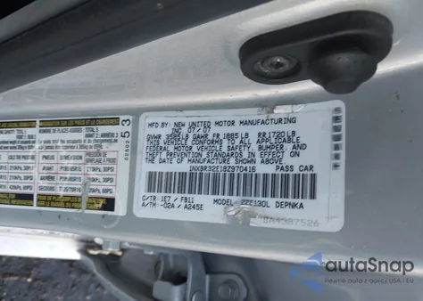 2008 Toyota Corolla Le from USA, damaged, VIN 1NXBR32E18Z970416